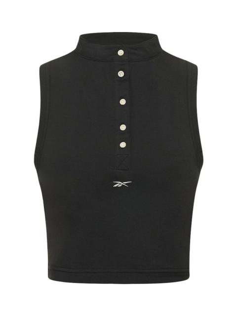 Reebok Button down cropped tank top