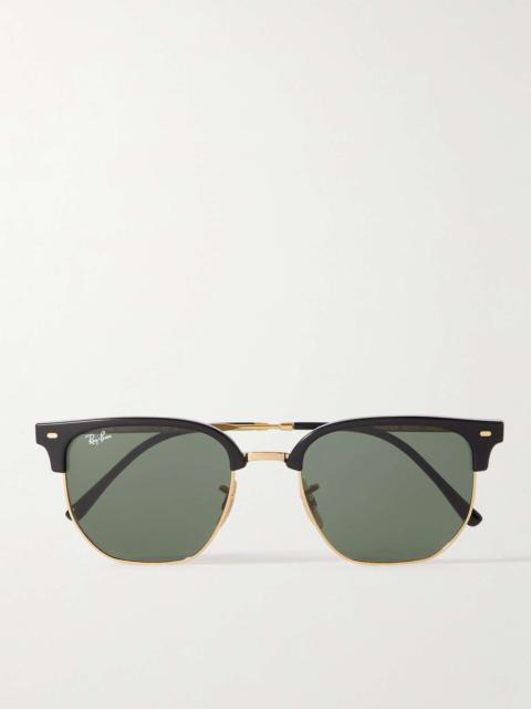 Ray-Ban Clubmaster Acetate and Gold-Tone Sunglasses