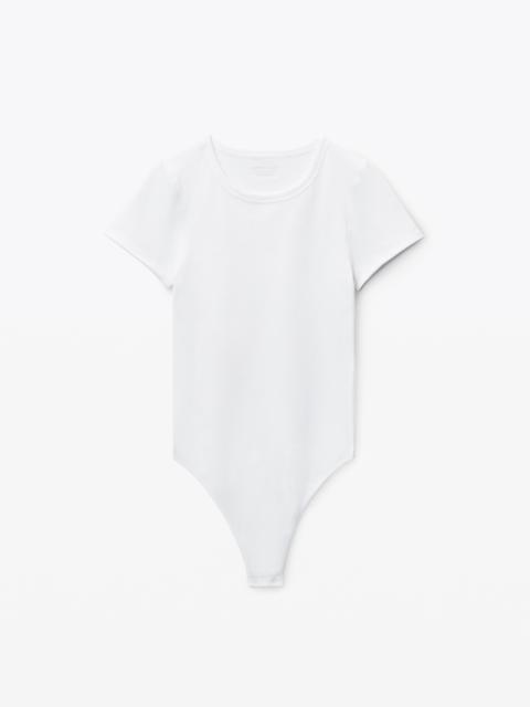 Alexander Wang short-sleeve bodysuit in rib-knit jersey
