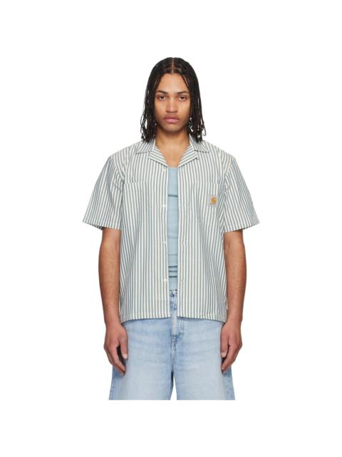 Carhartt WIP Blue & White Short Sleeve Leavel Stripe Shirt