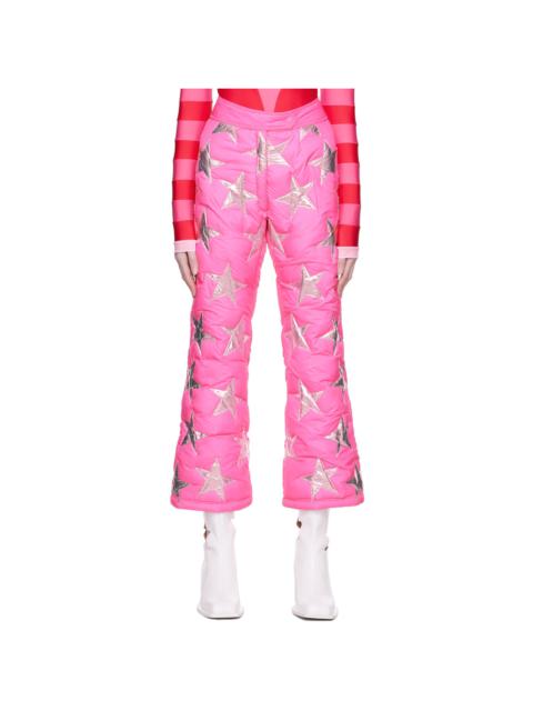ERL Pink Embellished Puffer Trousers