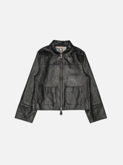 Nudie Jeans Anja Zip Jacket Leather Black