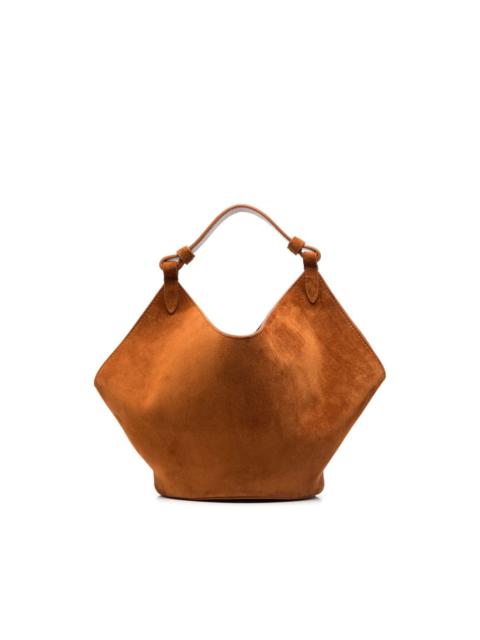 KHAITE Mini Lotus suede tote bag