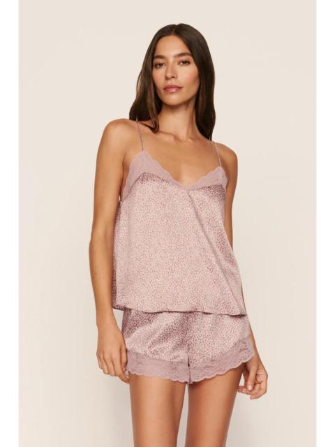 eberjey Washable Silk Printed Lace Cami & Short Set