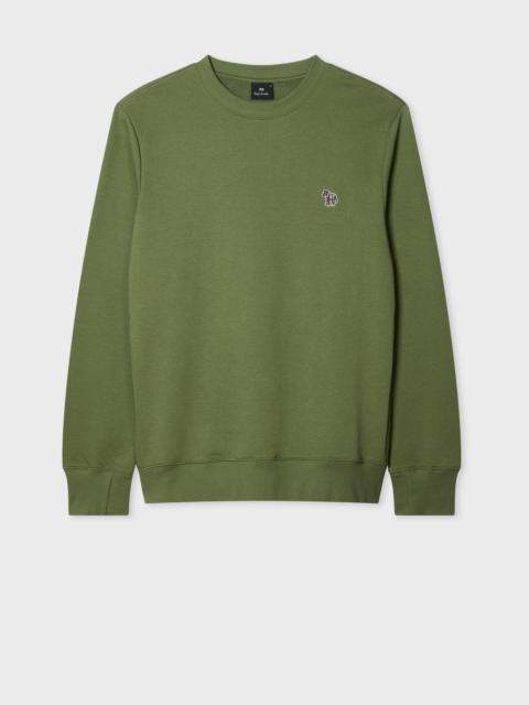 Paul Smith Khaki Green Organic Cotton Zebra Logo Sweatshirt
