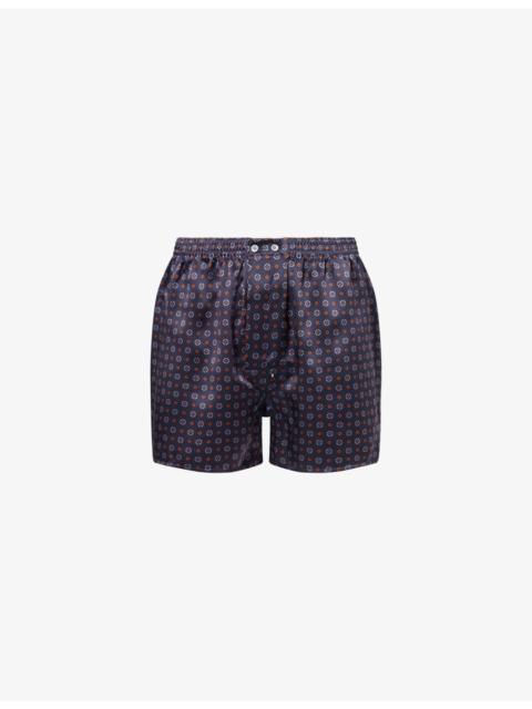 Derek Rose Brindisi Striped Silk Boxer Shorts