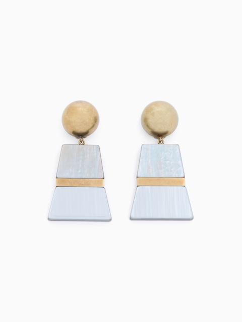 GIORGIO ARMANI METAL AND RESIN CLIP-ON EARRINGS