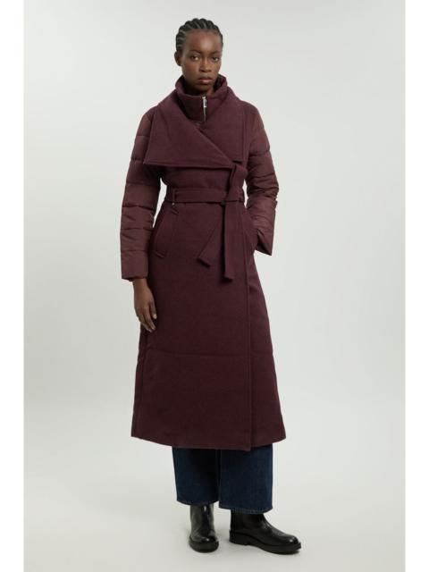 KAREN MILLEN Wool Blend Hybrid Puffer Belted Midi Coat