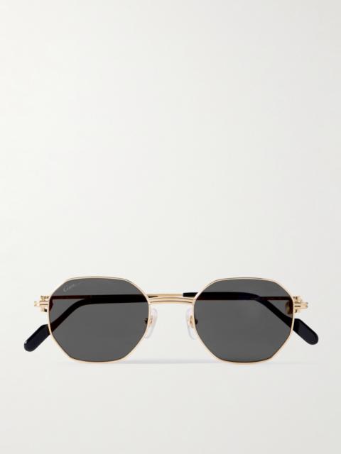 Cartier Hexagon-frame Gold-tone Sunglasses