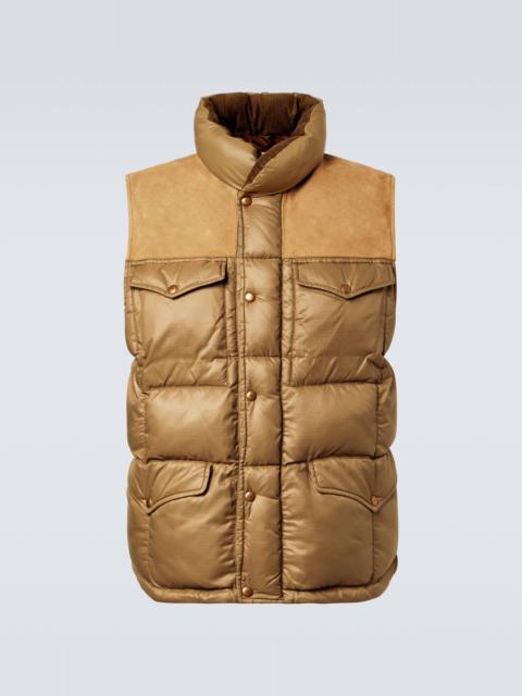 RRL by Ralph Lauren Leather-trimmed ripstop puffer vest