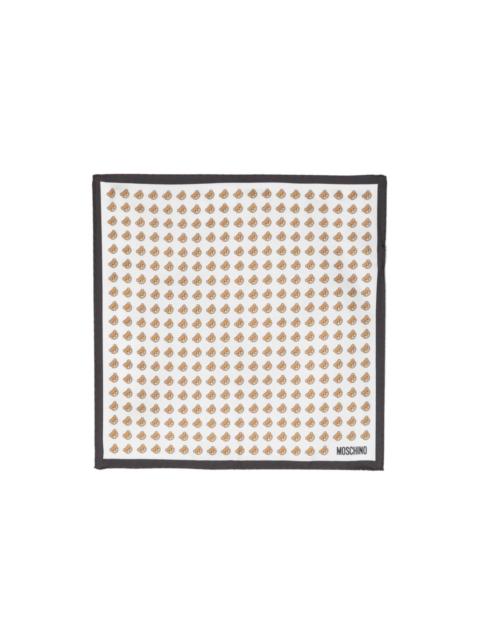 Moschino Teddy Bear-print organic silk pocket square