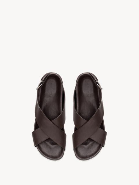SAINT LAURENT HELIOS SANDALS IN GRAINED LEATHER
