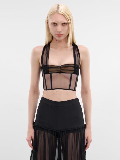 NENSI DOJAKA Black Padded Bra Tulle Bustier
