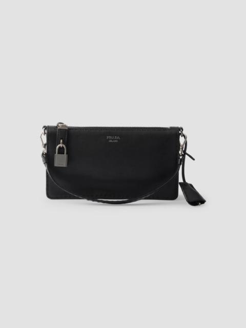 Prada Men's Antiqued Leather Pouch - Black