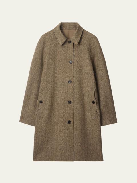 Burberry Men's Chevington Herringbone Wool Dual Burberry Car Coat