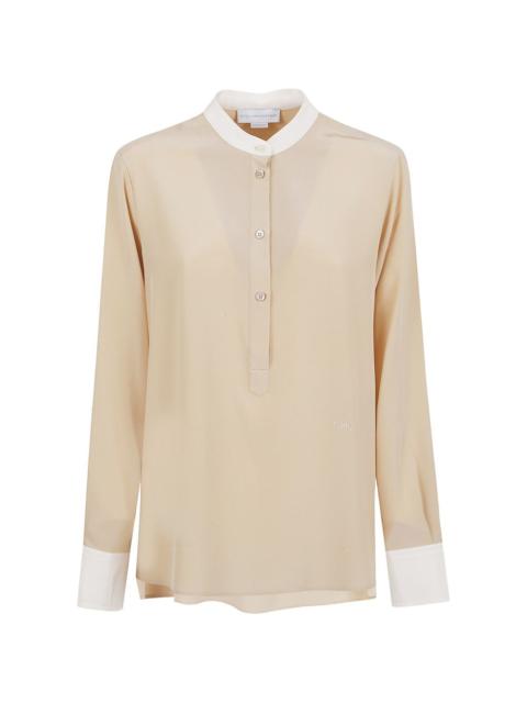 Stella McCartney contrast-panel long-sleeve blouse