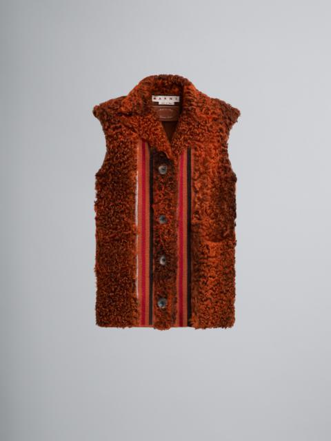 Marni DYED CURLY LAMB LEATHER VEST