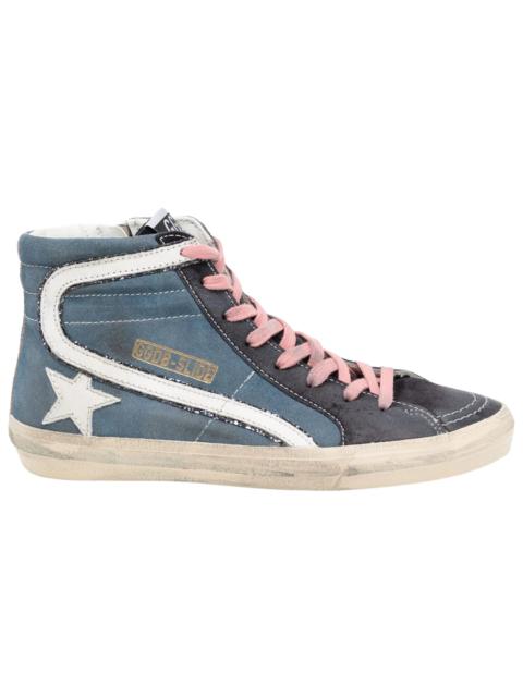 Golden Goose Blue Denim Zipper Slide