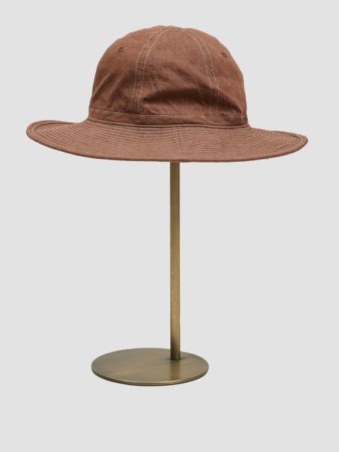 Nigel Cabourn Deck Hat In Brown Denim