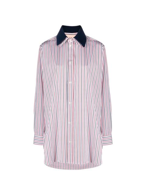 Plan C stripe long-sleeved shirt
