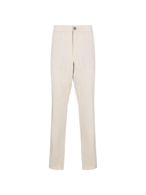 tailored straight-leg linen trousers
