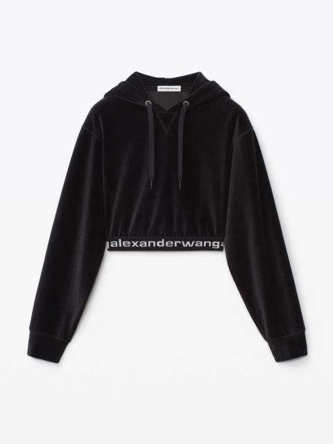 Alexander Wang LONG-SLEEVE HOODIE IN STRETCH CORDUROY