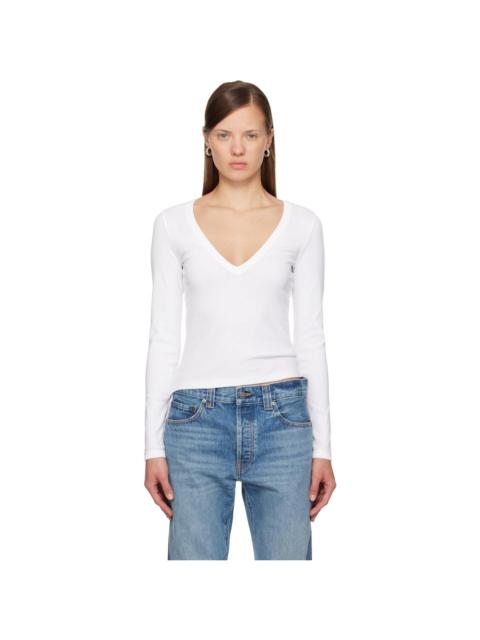 FLORE FLORE White Dewi Longsleeve T-shirt