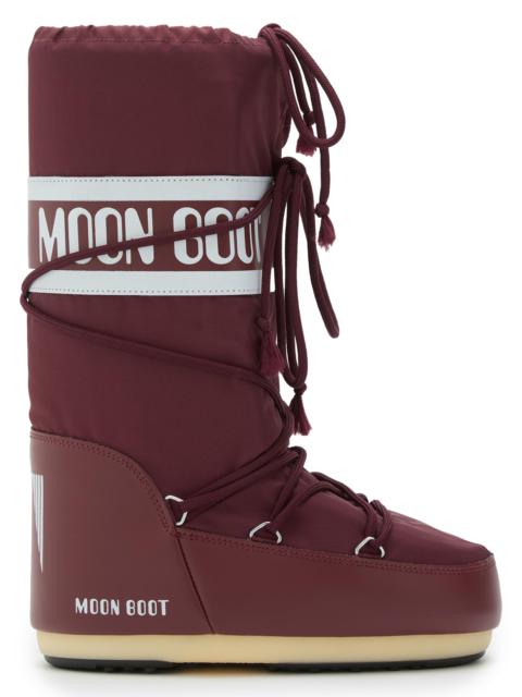 MOON BOOT Men's Unisex Icon Nylon Snow Boots - Burgundy