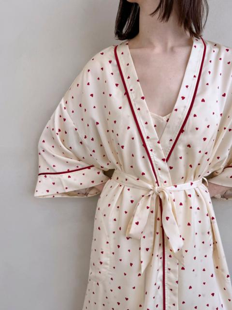 Splendid Small Heart Toss Satin Silk Robe