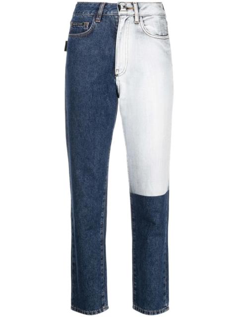 PHILIPP PLEIN two tone patch jeans