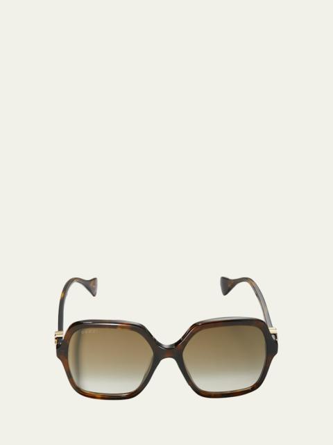 GUCCI Oversize Rectangle Acetate Sunglasses