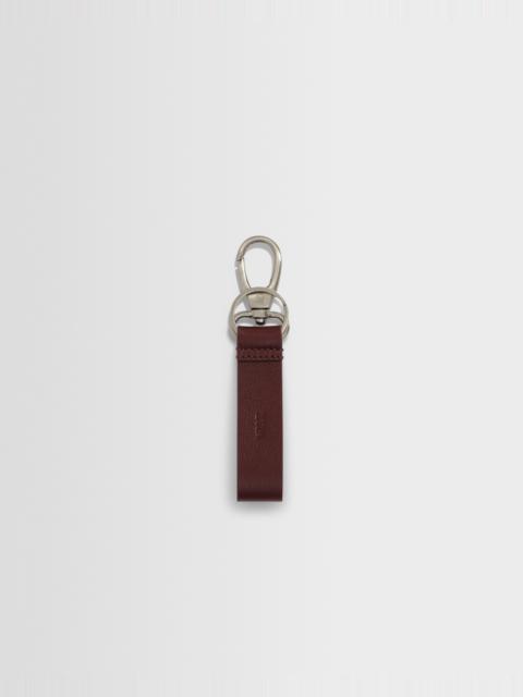 Wax London Boston - Cherry Retro Grain Leather Keyring