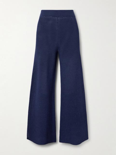 ERES Bayadere Goeland Open-knit Cotton-blend Wide-leg Pants
