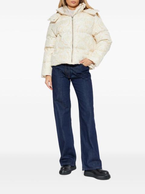 VERSACE hooded zip-fastening jacket