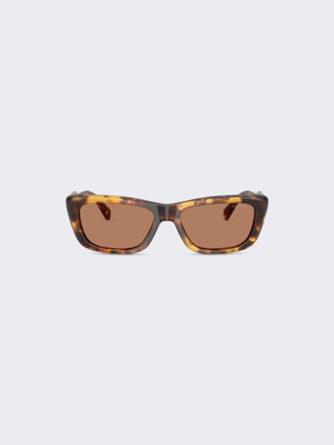 Miu Miu Acetate Sunglasses Honey Havana And Solid Brown Lenses