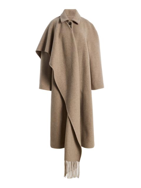 OSSOU Canyon Draped Wool-Blend Coat