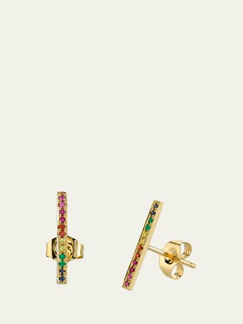 SYDNEY EVAN 14K Rainbow Bar Stud Earring, Single