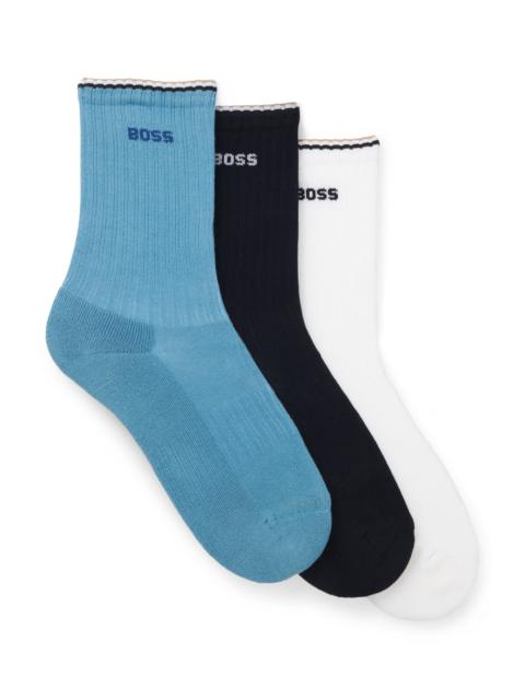 BOSS THREE-PACK OF LOGO-DETAIL SOCKS IN A SHORT LENGTH