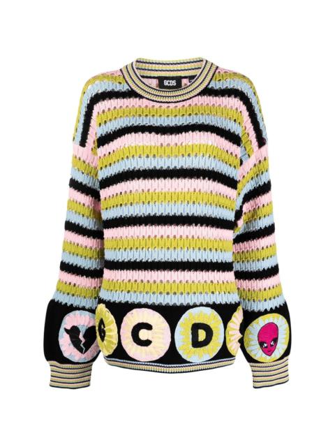 GCDS colour-block stripe knit jumper