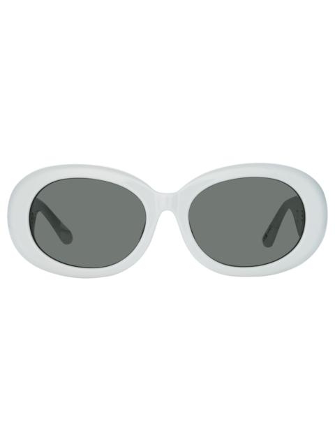 LINA OVAL SUNGLASSES IN WHITE