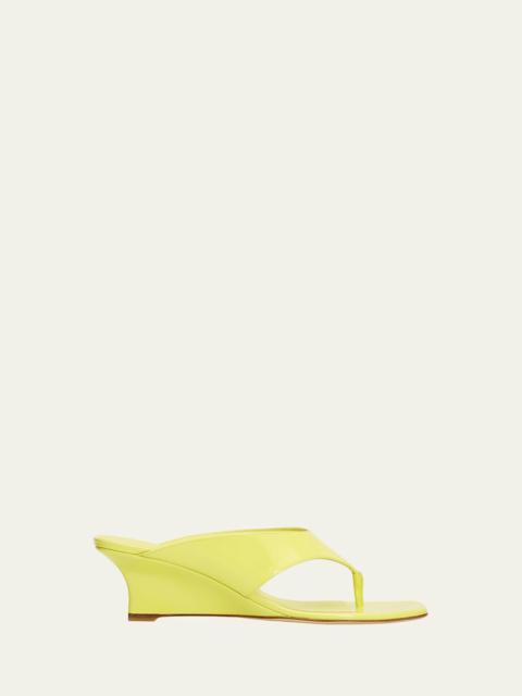 Stuart Weitzman 50mm Vinnie Patent Leather Thong Sandals
