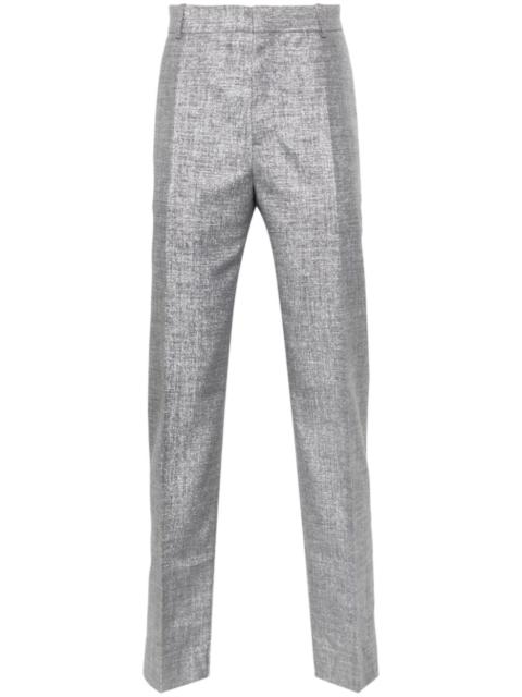 Metallic Straight Tailored Trousers
