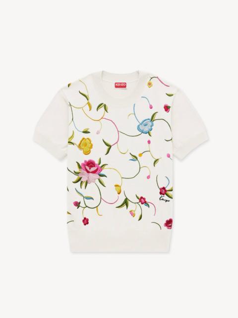 KENZO 'KENZO Wildflower' short sleeve top in wool an silk