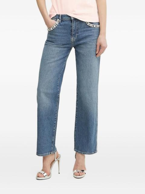 GUESS USA crystal-embellished five-pocket jeans