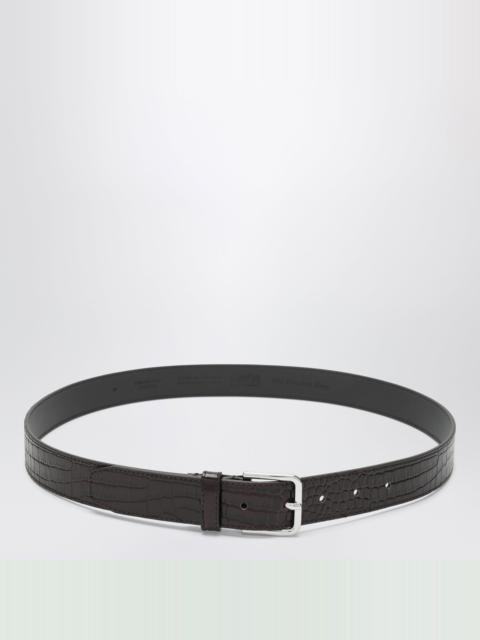 The Frankie Shop Brown patent Toni Croc belt