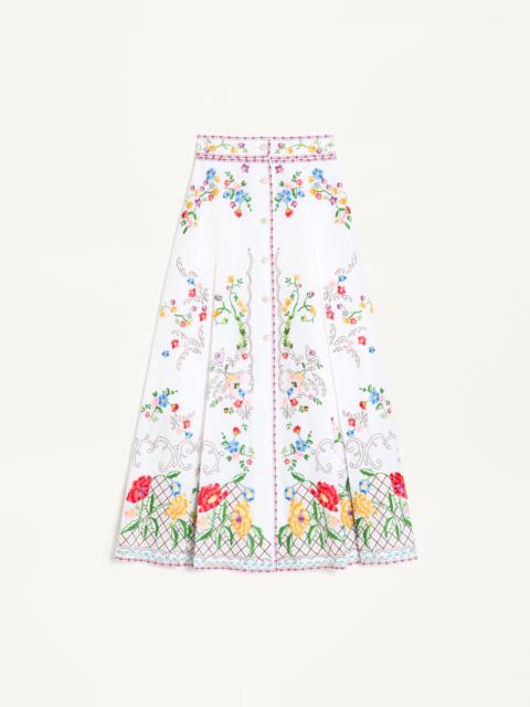 ミニスカート VALENTINO SS25 Printed linen skirt (6B3RACG1950 QPL) Valentino EMBROIDERED COTTON AND LINEN SKIRT | REVERSIBLE