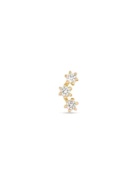 STONE AND STRAND LAB-Created Diamond Curve Push Pin Flat Back