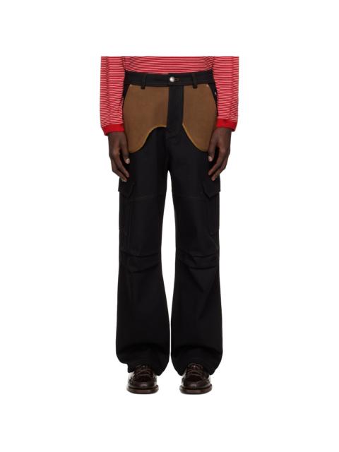 Andersson Bell Black Inside Out Denim Cargo Pants