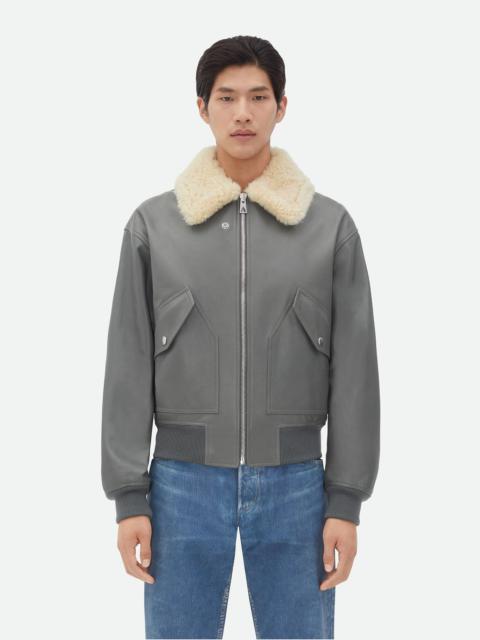 Leather Jacket With Shearling Collar