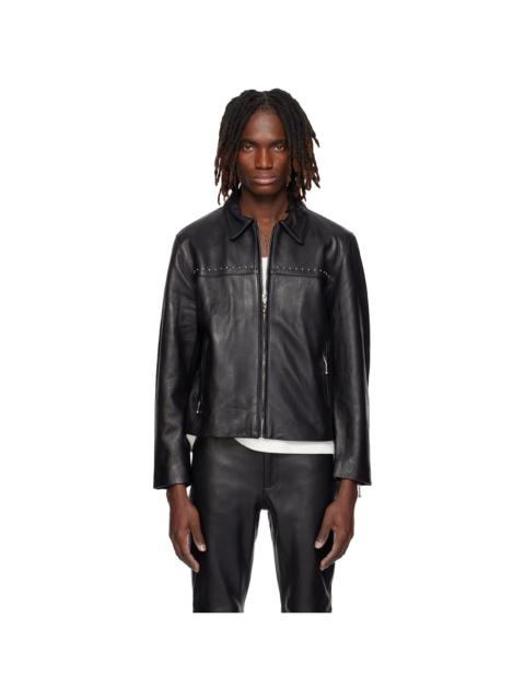 ERNEST W. BAKER Black Studded Leather Jacket